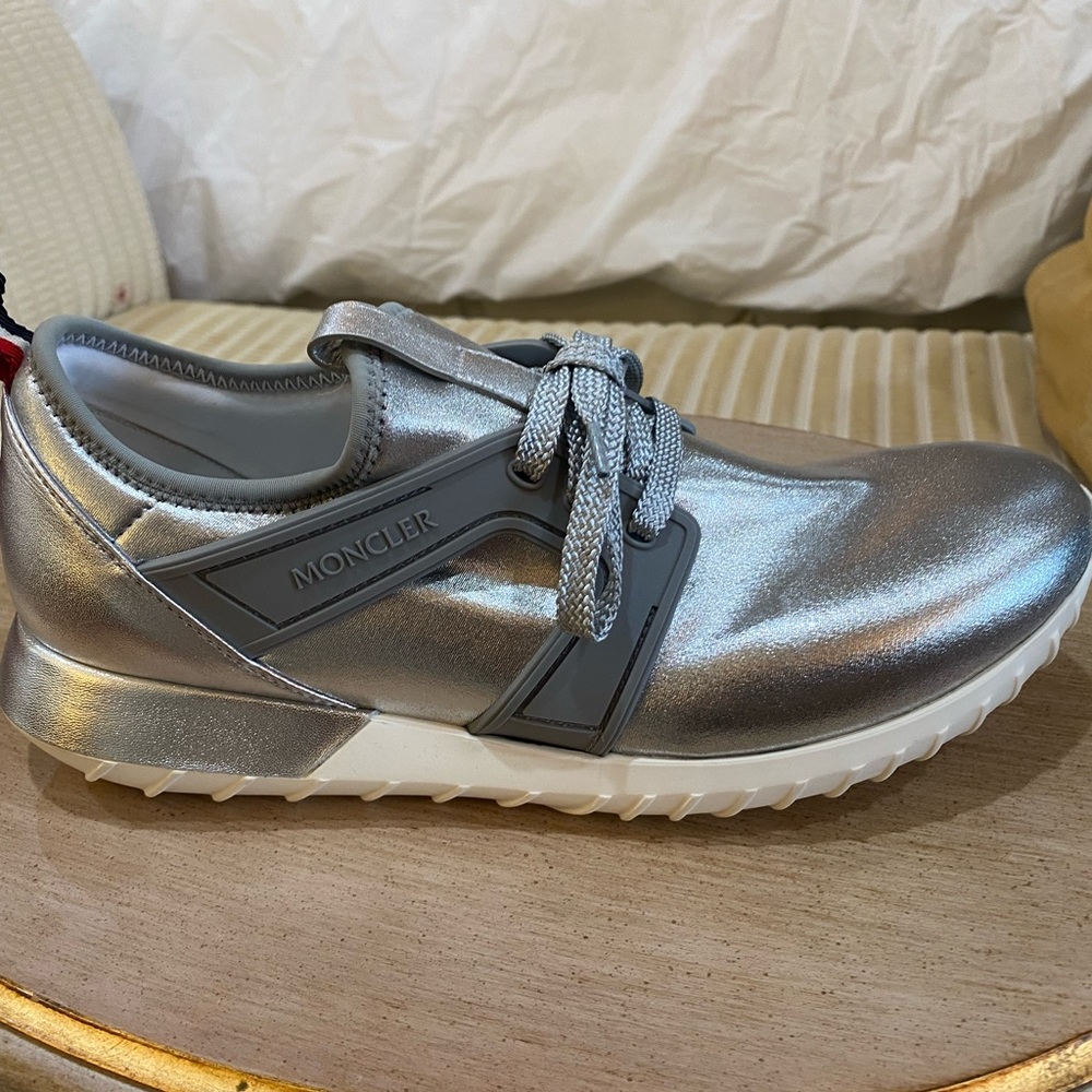 Moncler brand new sneakers silver